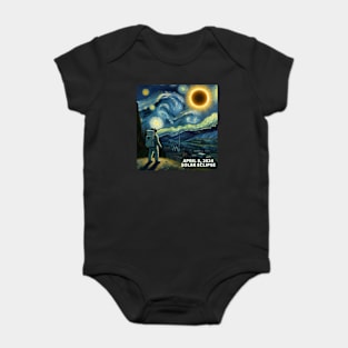 APRIL 8,2024 Solar Eclipse, vincent van gogh art style painting of the Eclipse Baby Bodysuit